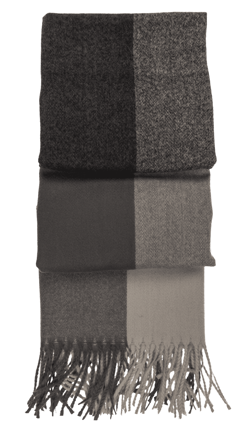 Square patterned scarf with frings, 65 x 180 cm