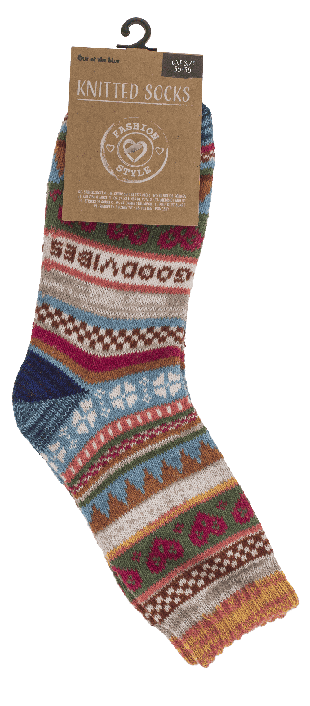 Knitted socks for woman, Good Vibes,