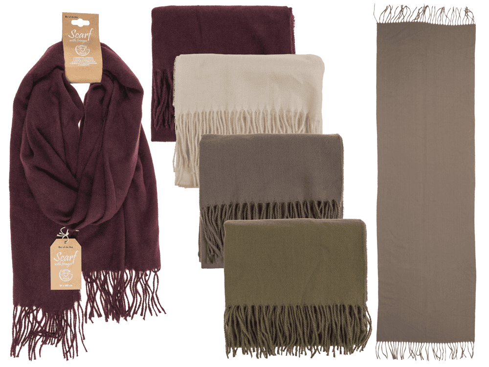 Scarf with tassels & fringes,