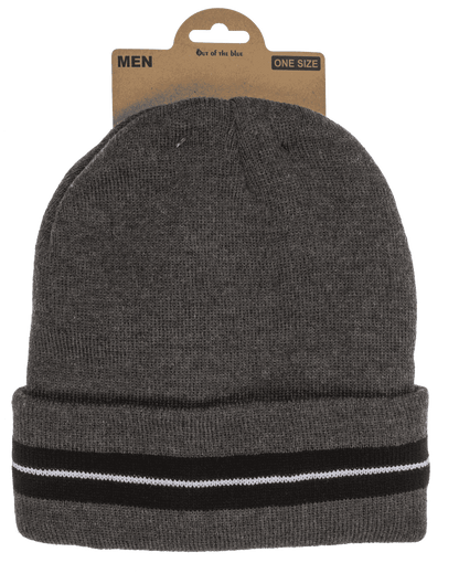 Men winter hat, Striped, with inner lining,