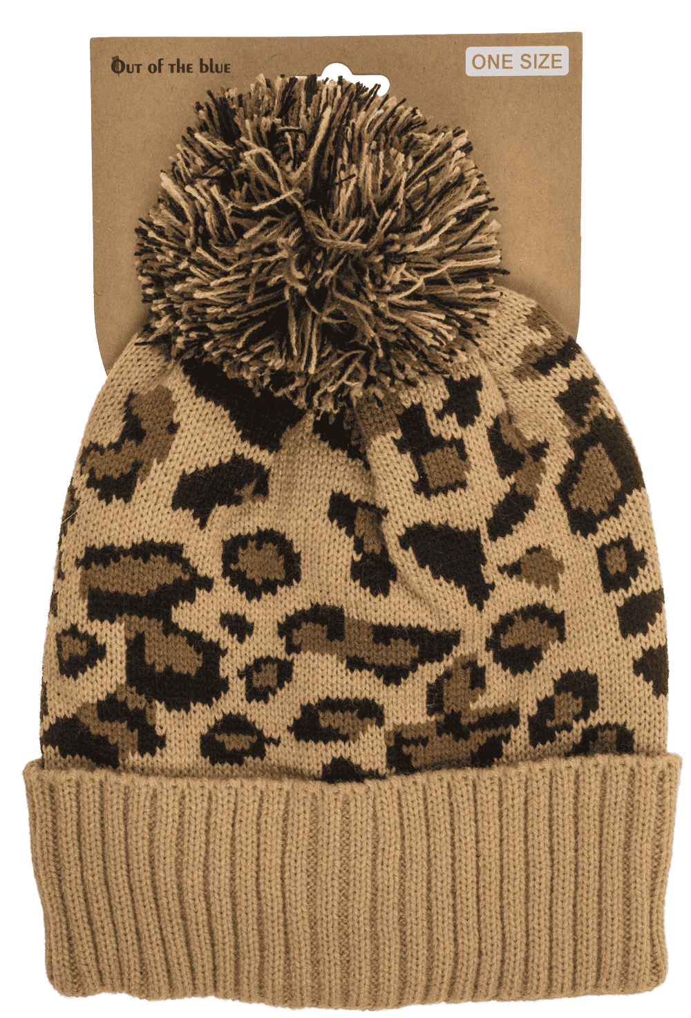 Winter hat with artificial fur, Leopard,