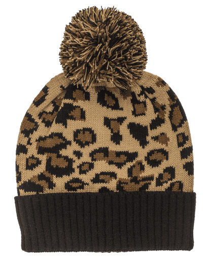 Winter hat with artificial fur, Leopard,