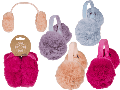 Foldable ear muffs, Fluffy, Colourful,