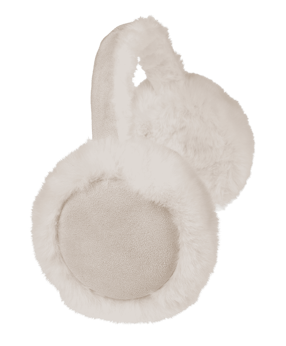 Foldable ear muffs, White Fur,