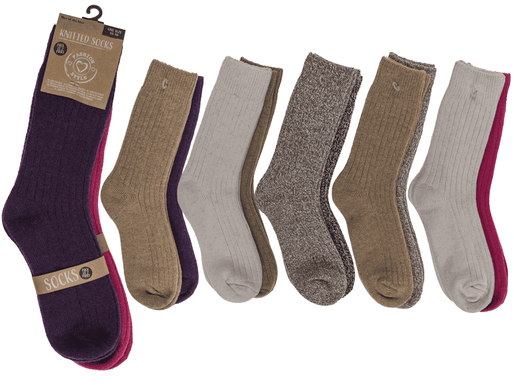 Knitted socks for woman, Uni, size 35-38,