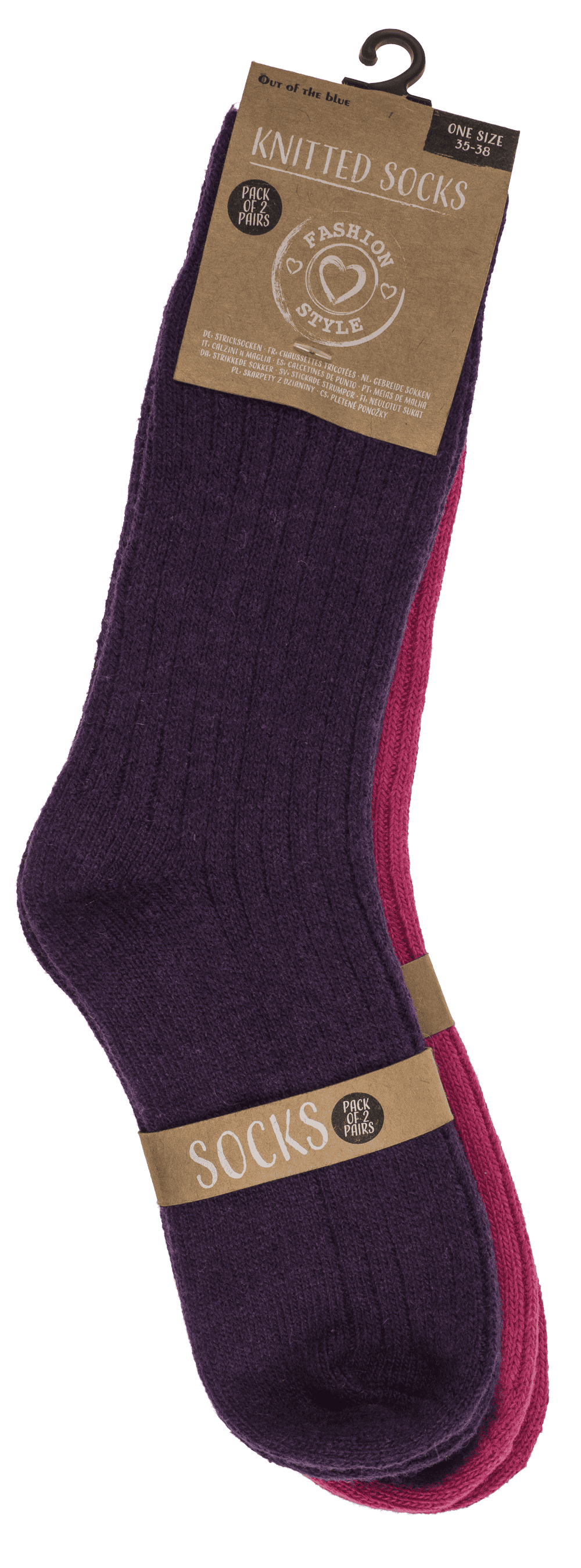 Knitted socks for woman, Uni, size 35-38,