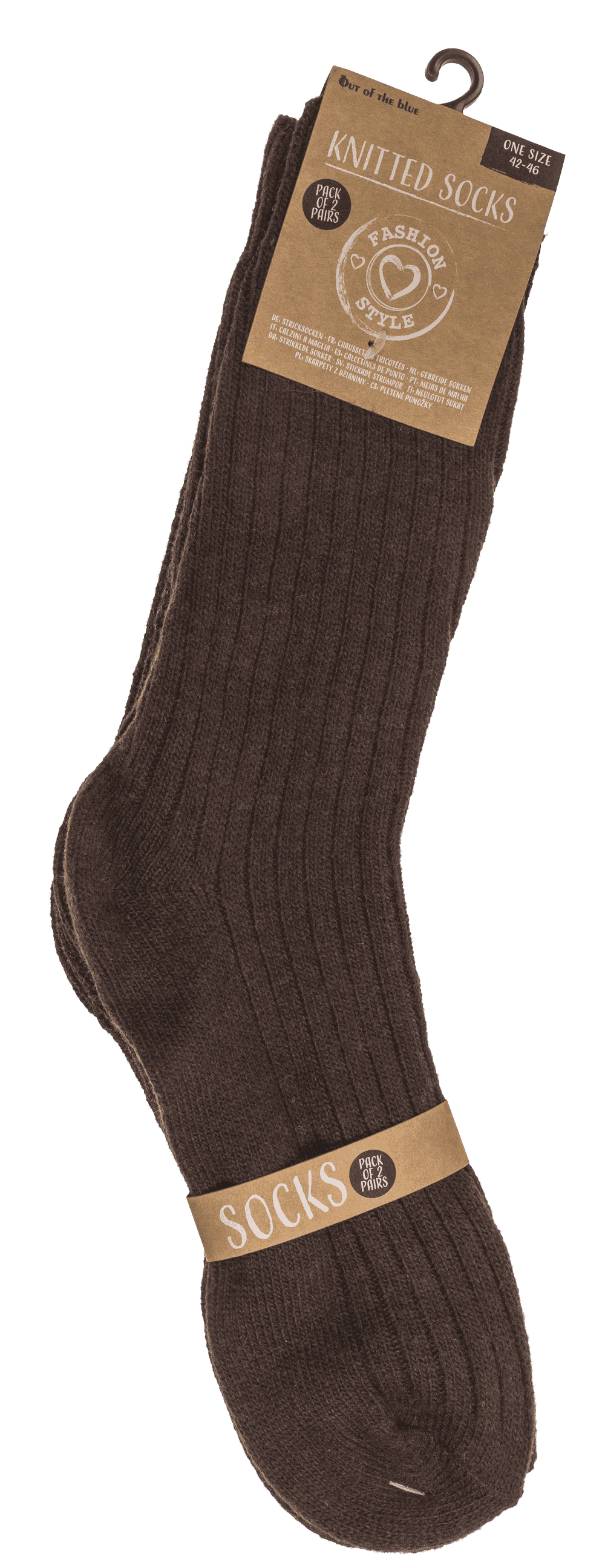 Knitted socks for men, Uni, size 42-46,