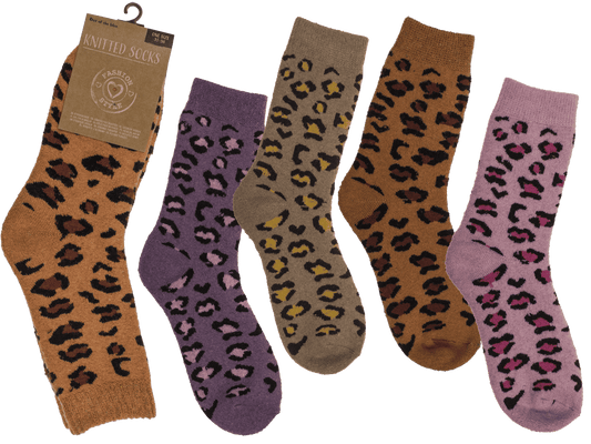 Women knitted socks, Leopard,