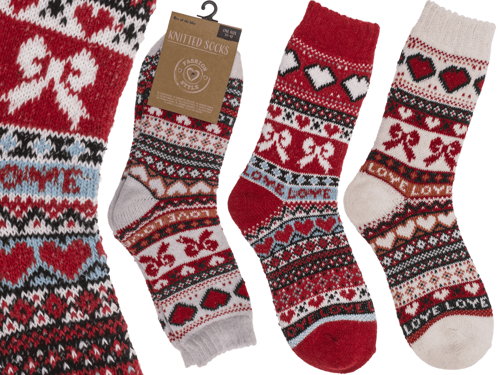 Women knitted socks, Love,