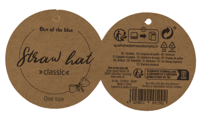 Straw hat with plaid ribbon, Classic,