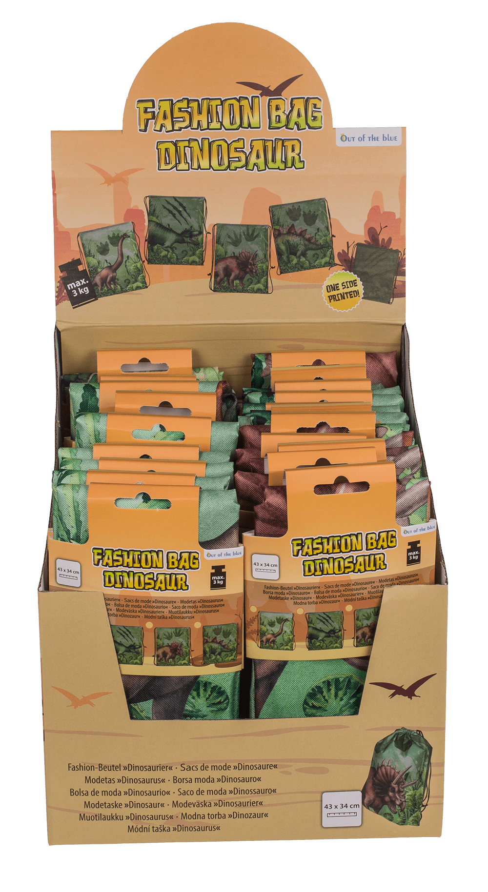 Fashion bag, Dinosaur, 43 x 34 cm,