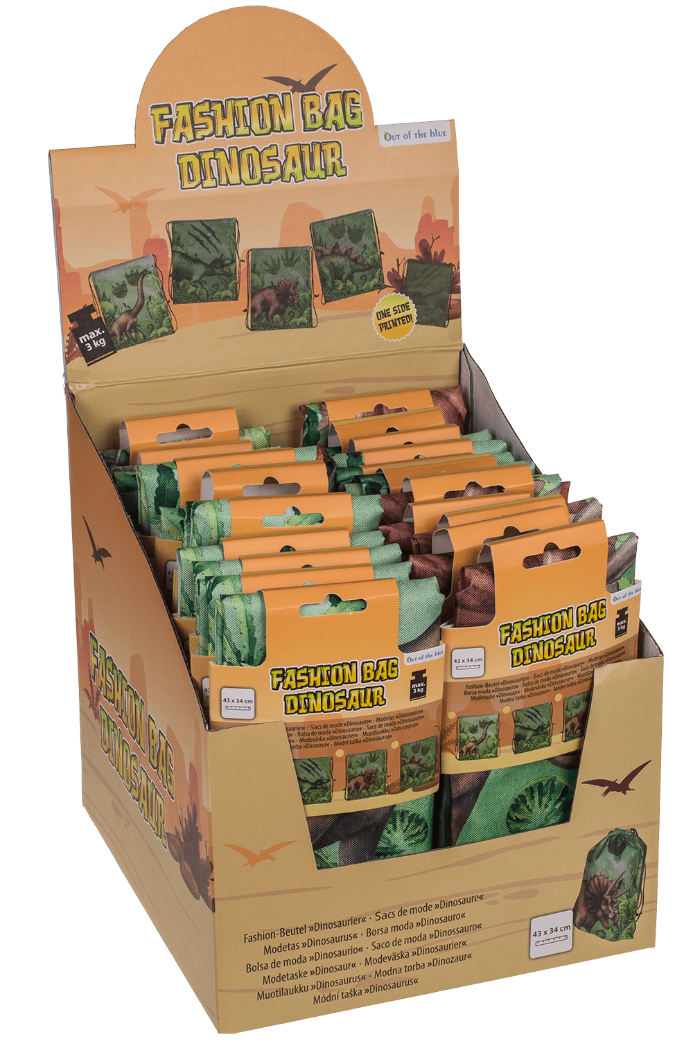 Fashion bag, Dinosaur, 43 x 34 cm,