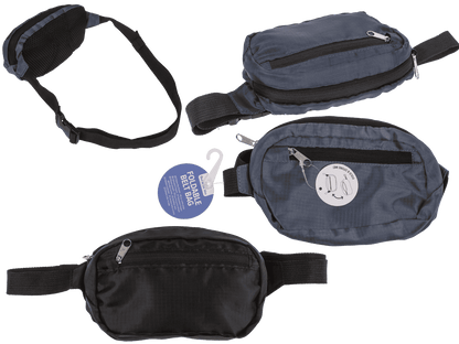 Foldable belt bag, with front & side pocket,