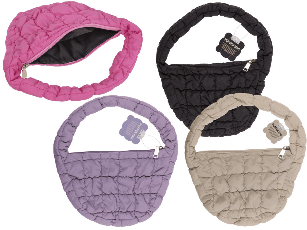 Quilted handbag, puffer bag, 28 x 21 cm,