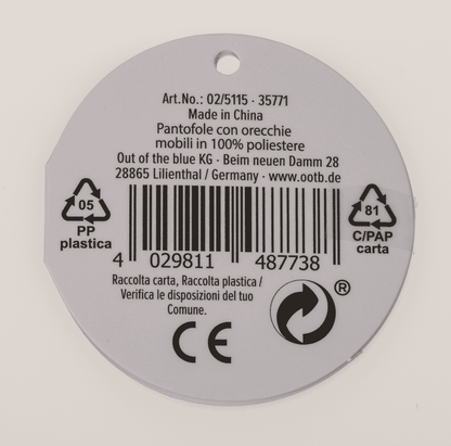 Cosy slipper with moveable ears, Dachshund,