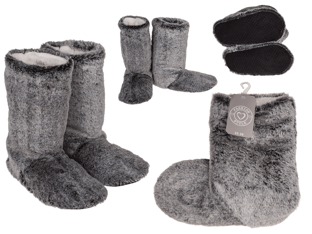 Grey colored boots woman slipper,