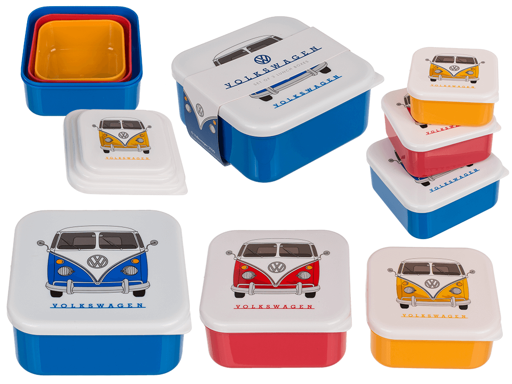 Lunch box set of 3, VW T1 Bus,