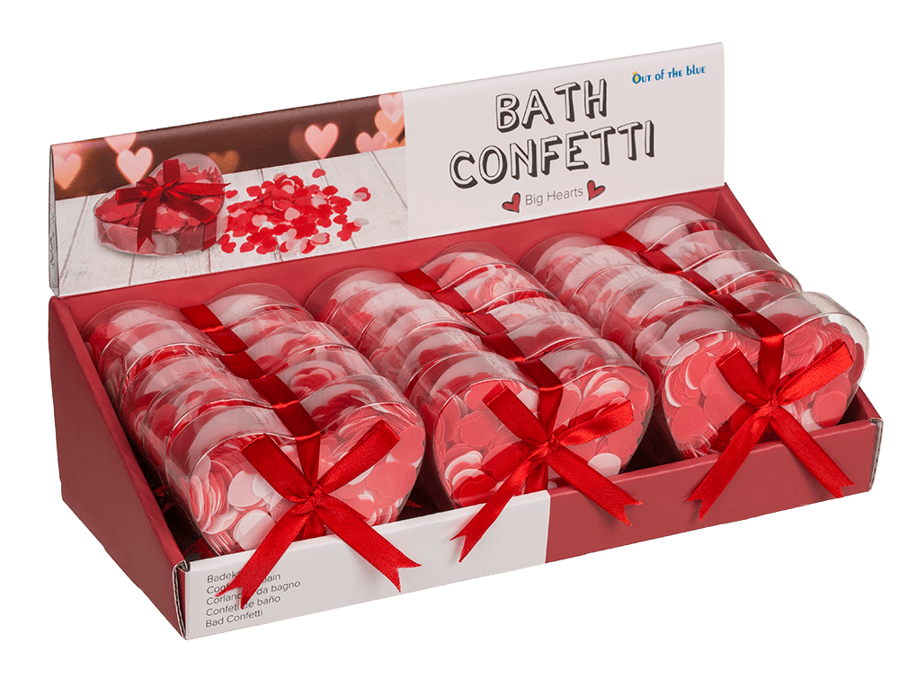 Bath confetti, Hearts, ca. 20 g in PVC gift box,