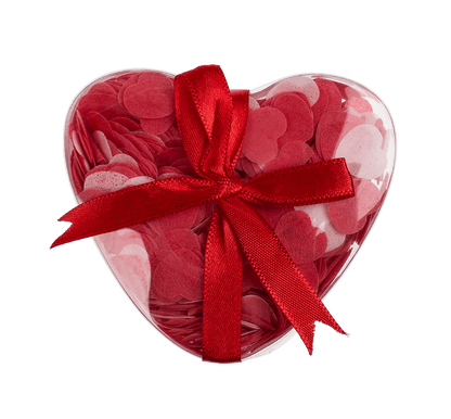 Bath confetti, Hearts, ca. 20 g in PVC gift box,