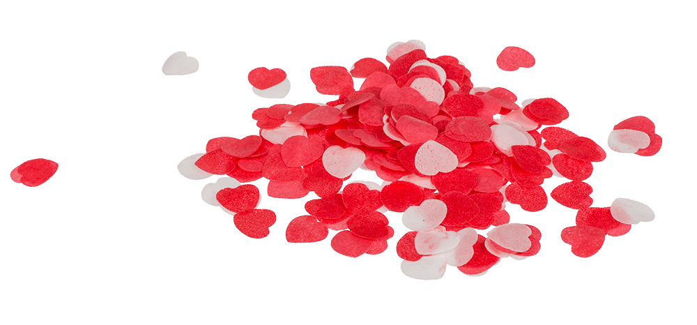 Bath confetti, Hearts, ca. 20 g in PVC gift box,