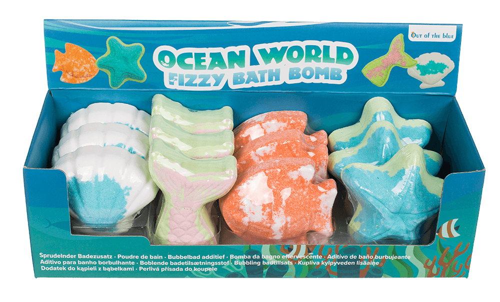Fizzy bath bomb, Ocean World, ca. 100 g,