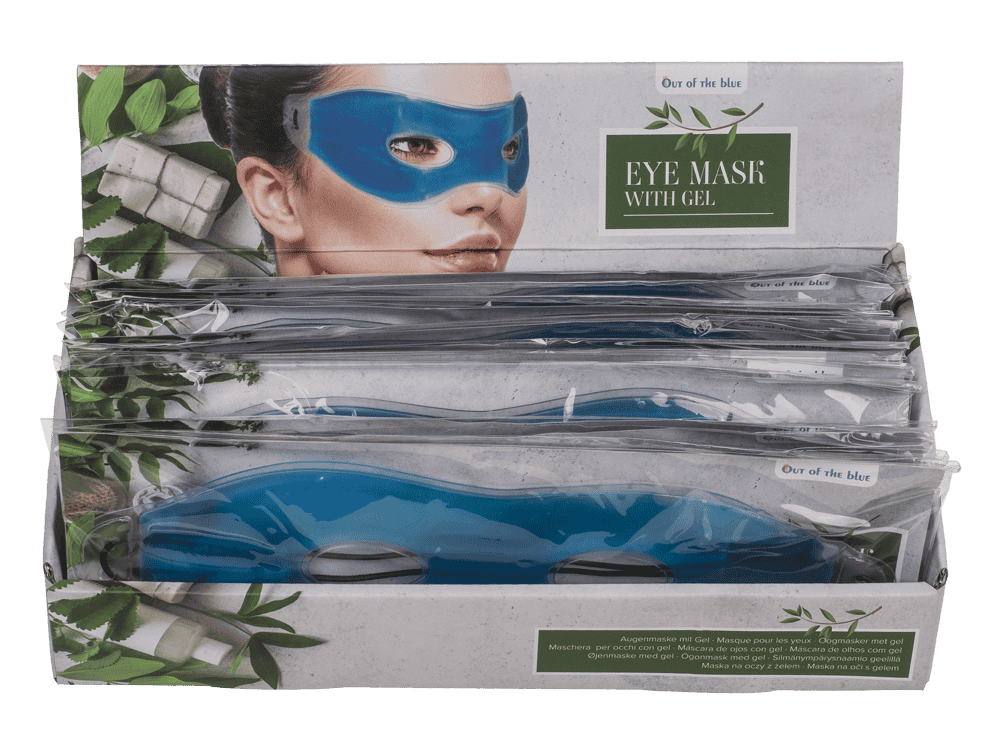Blue eye mask with gel, ca. 24 cm,