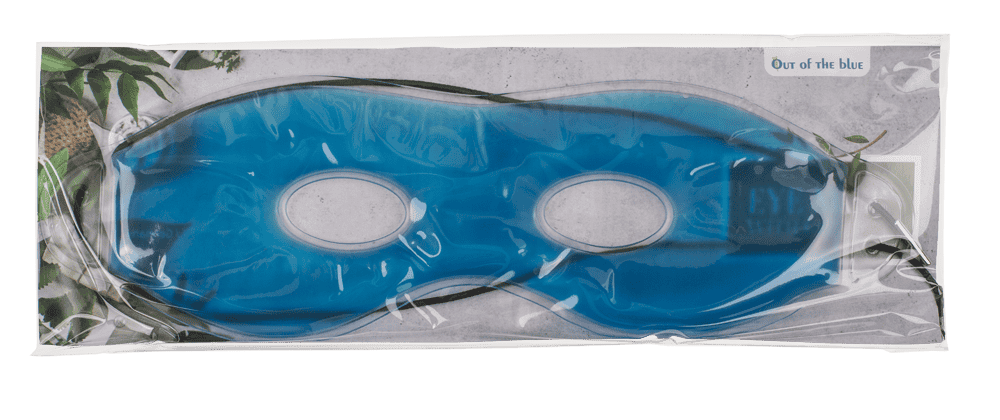 Blue eye mask with gel, ca. 24 cm,