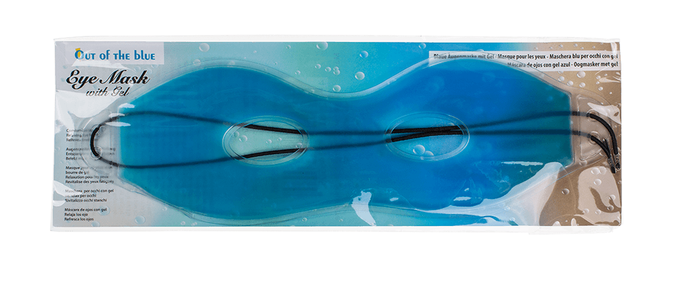 Blue eye mask with gel, ca. 24 cm,
