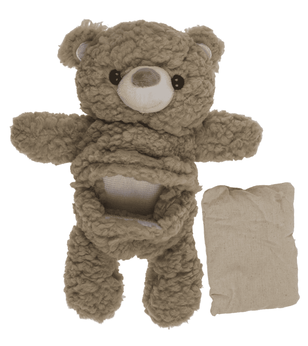 Plush bear with heat pack,