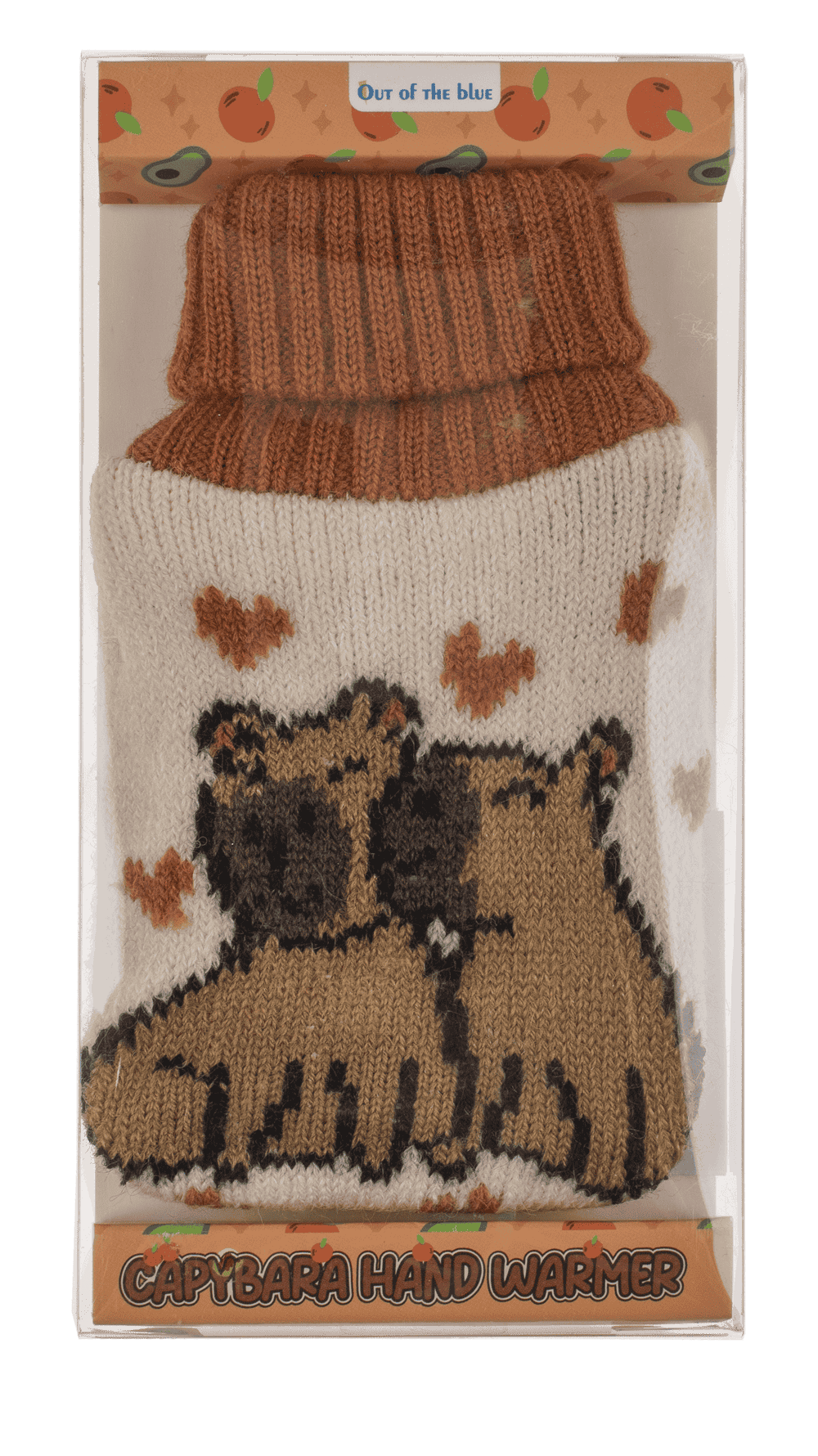Handwarmer, hot water bottle witt knitted cover,