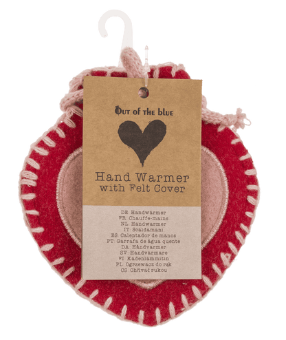 Hand warmer, Heart, with felt cover,