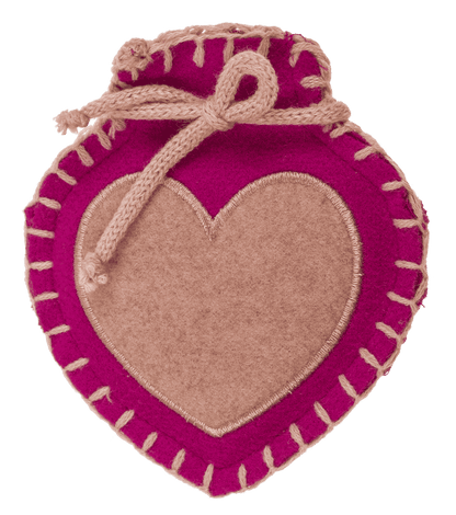 Hand warmer, Heart, with felt cover,