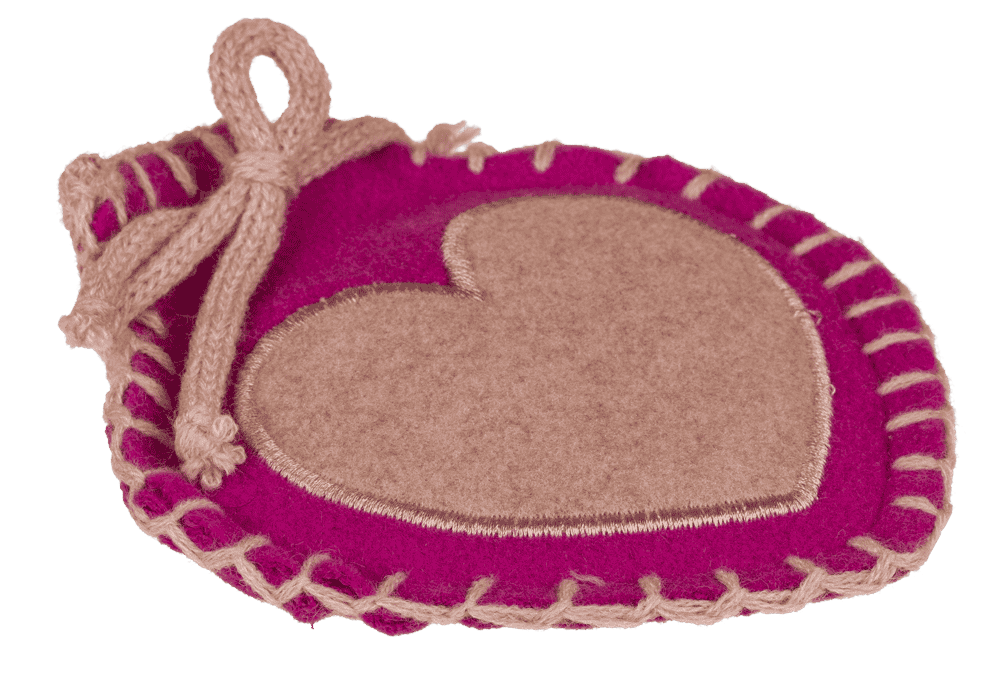 Hand warmer, Heart, with felt cover,
