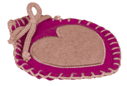 Hand warmer, Heart, with felt cover,