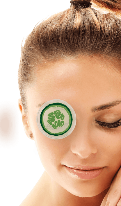 Hot/Cold Spa Eye Pads, in cucumber design,