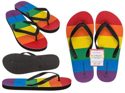 Flip Flops, Rainbow, Pride, Size 36/37