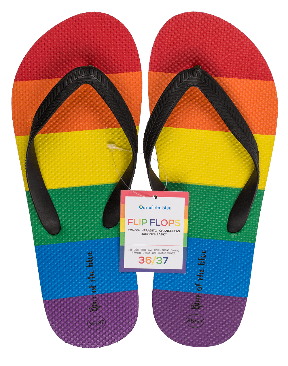 Flip Flops, Rainbow, Pride, Size 36/37