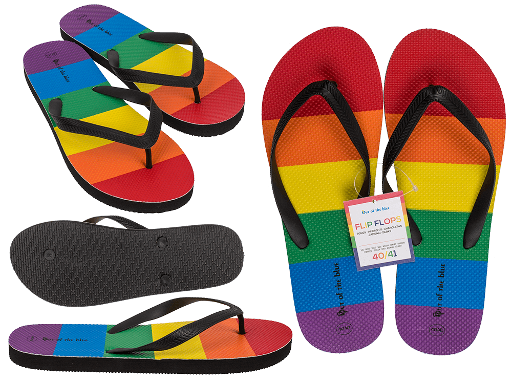 Flip Flops, Rainbow, Pride, Size 40/41