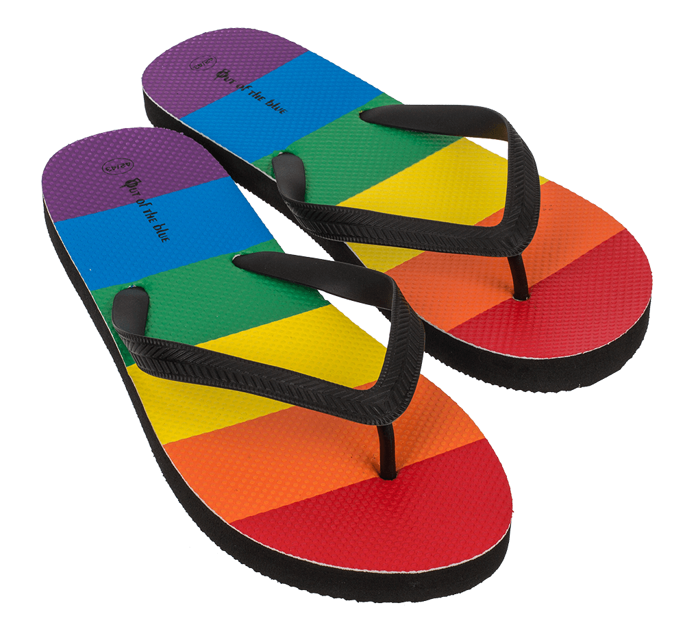 Flip Flops, Rainbow, Pride, Size 40/41