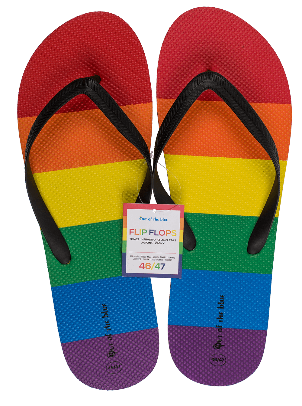 Flip Flops, Rainbow, Pride, Size 46/47