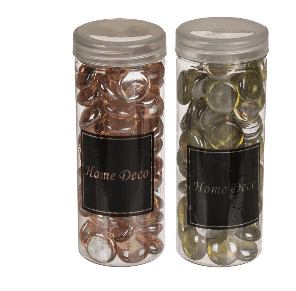 Deco glass nuggets, 6 colours ass.,