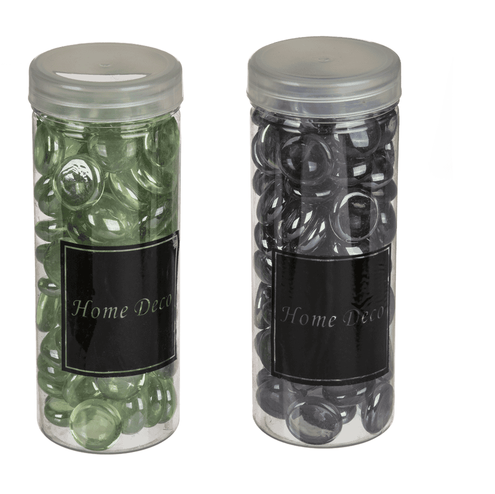 Deco glass nuggets, 6 colours ass.,