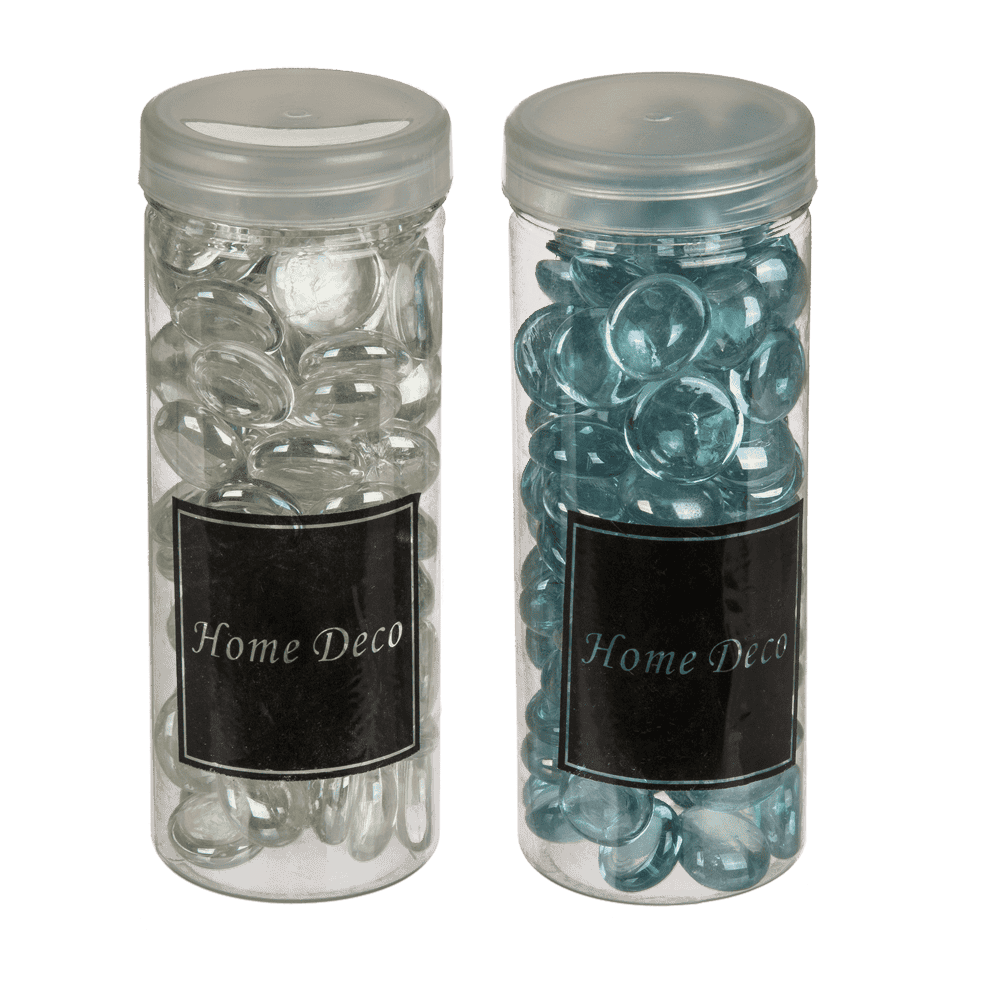 Deco glass nuggets, 6 colours ass.,