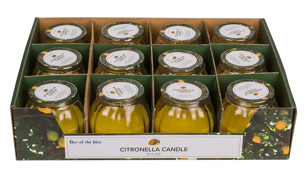 Citronella candle in glass,