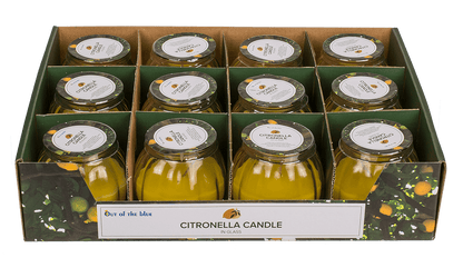 Citronella candle in glass,