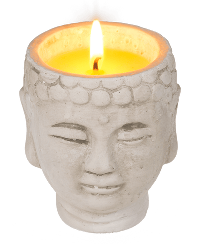 Citronella candle in buddha pot,