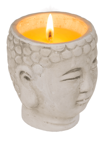 Citronella candle in buddha pot,