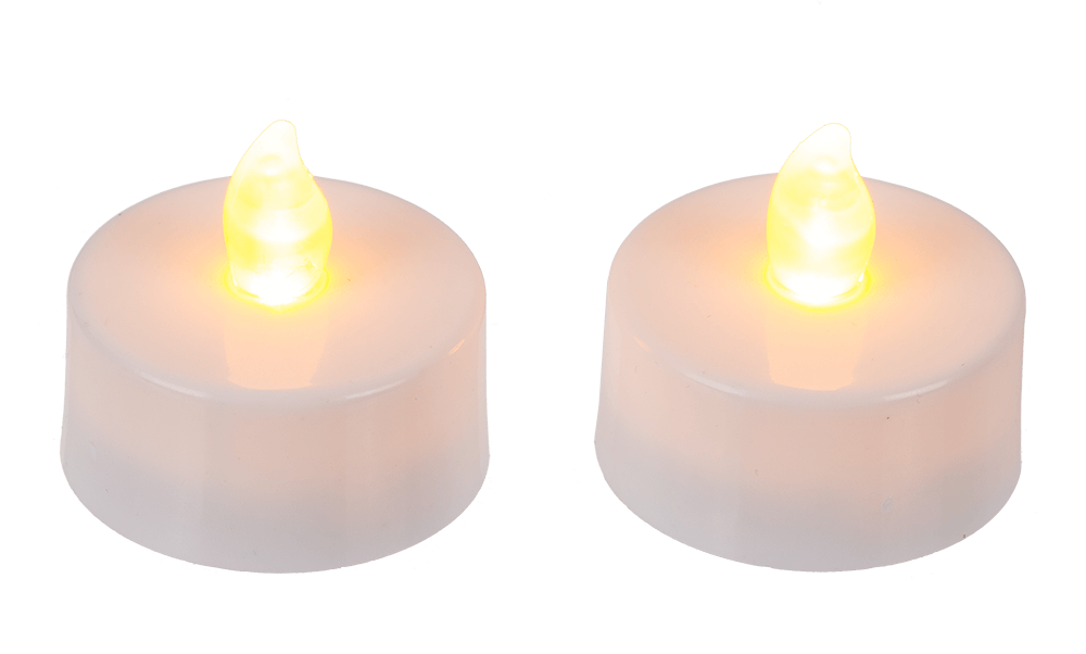 Tealight with warm white flickering LED,