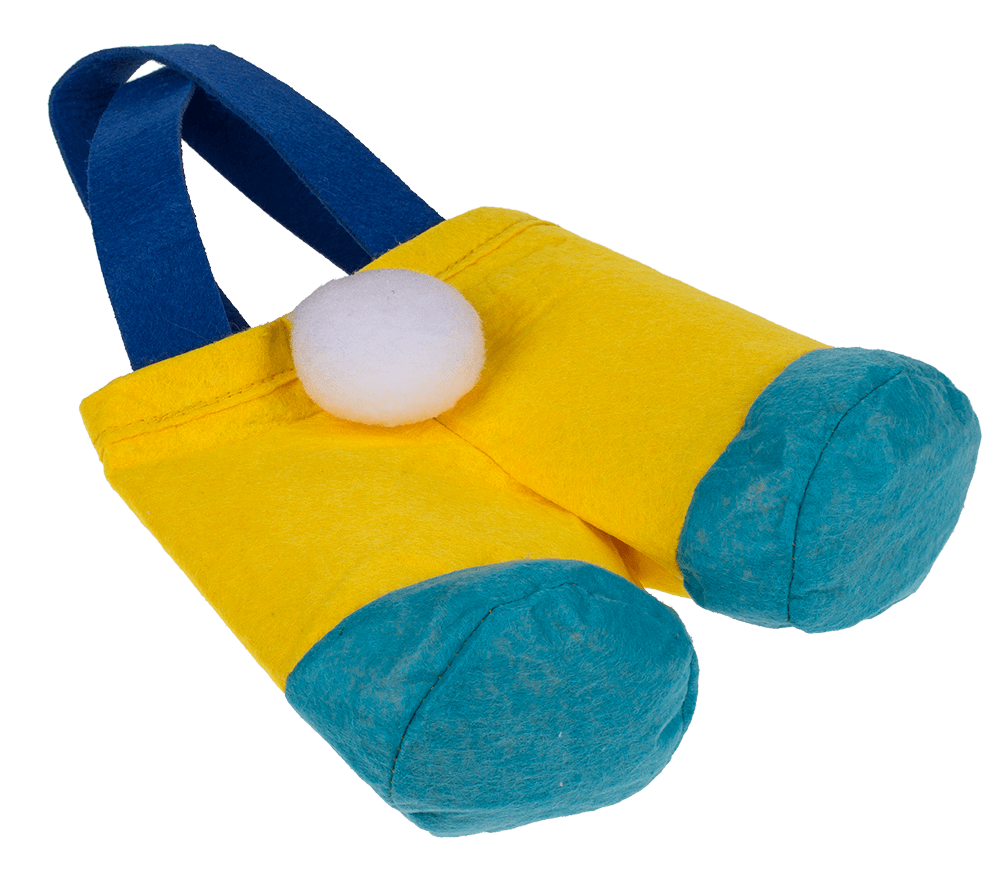 Felt collecting bag, Bunny trousers, 10 x 9 cm;