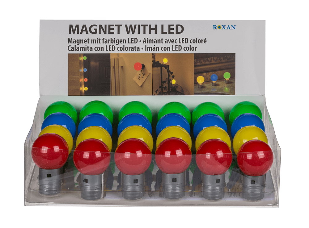 Coloured ball, with magnet & LED,
